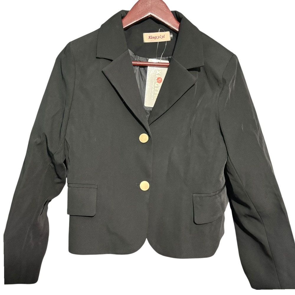 Womens Blazer Womens Medium Black 2 Button Xing Yi Yi Brand New